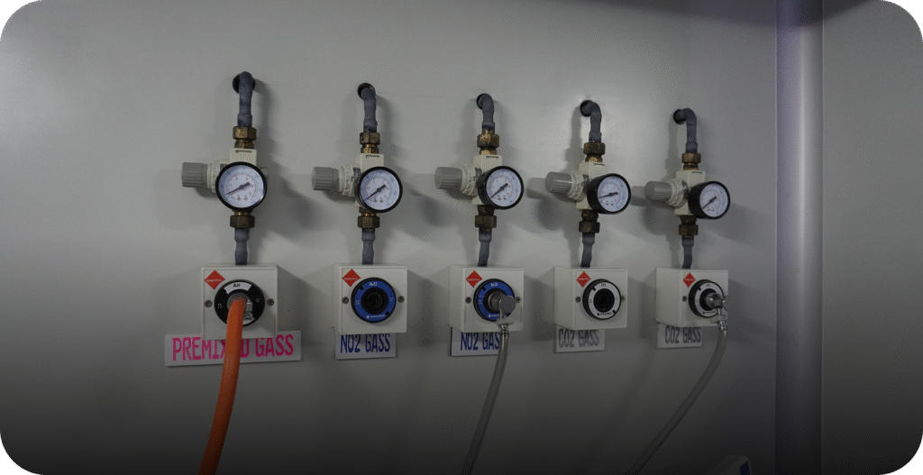 Medical gas outlets and regulators for $\text{CO}_2$ and $\text{N}_2\text{O}$ supply in the IVF lab/procedure area. - AAS Fertility