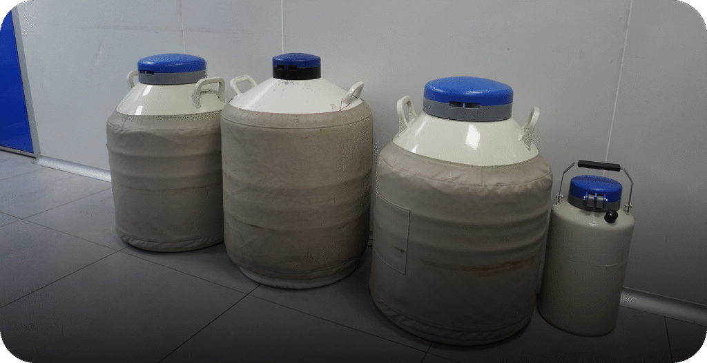 Cryogenic liquid nitrogen tanks used for embryo and gamete storage Advanced Lab Technology - AAS Fertility