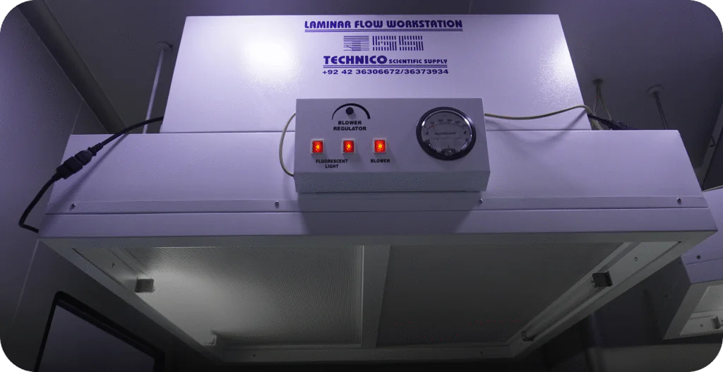Laminar flow workstation control panel and filter for maintaining sterile air in the IVF lab. - AAS Fertility