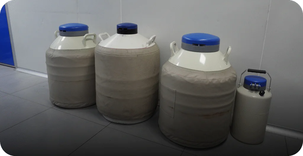 Cryogenic liquid nitrogen tanks used for embryo and gamete storage Advanced Lab Technology - AAS Fertility